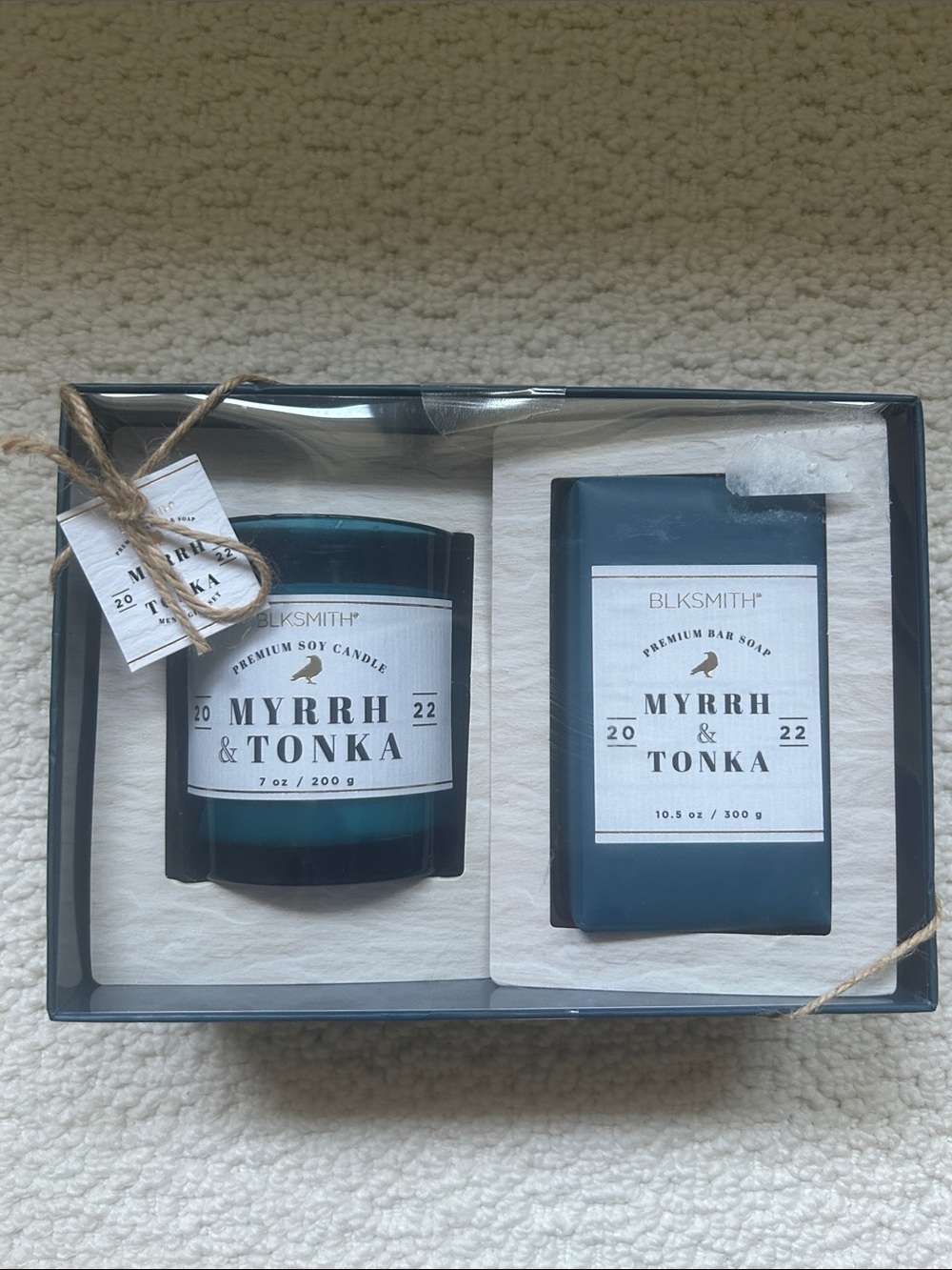 SMITH Myrrh & Tonka Gift Set in Teal Glass